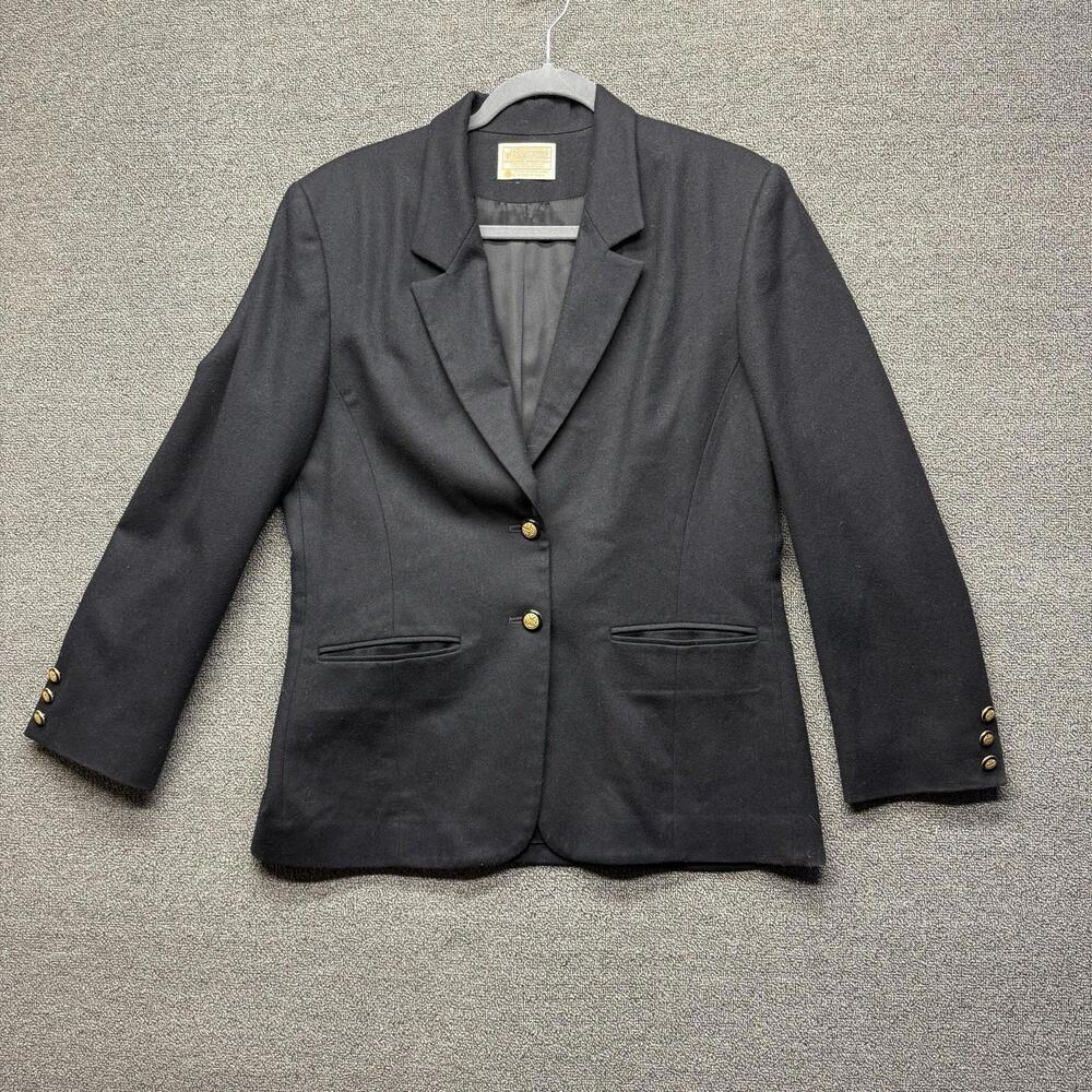 Vtg Pendleton Blazer Women 10 100% Virgin Wool Gold Button